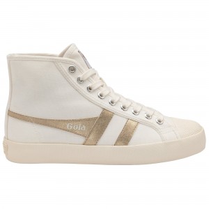 Basket Gola Vegan Classics Flame High Femme Blanche | 8097-YMKNV