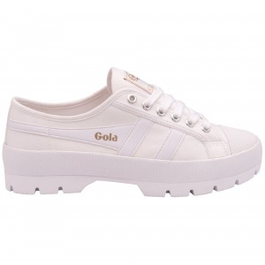 Basket Gola Vegan Classics Peak Femme Blanche | 4150-JVWKF