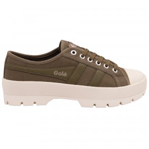 Basket Gola Vegan Classics Peak Femme Kaki | 5967-ACQXV