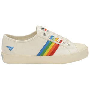 Basket Gola Vegan Classics Rainbow Femme Blanche | 2160-ZTMNV