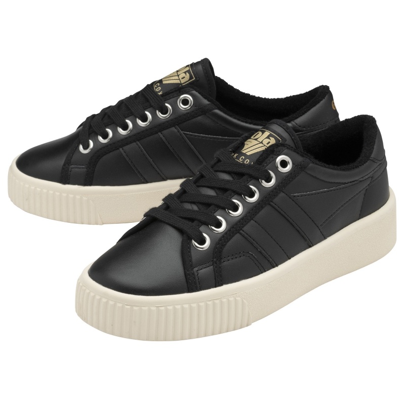 Basket Gola Classics Baseline Cuir Femme Noir | 5014-FVGRN