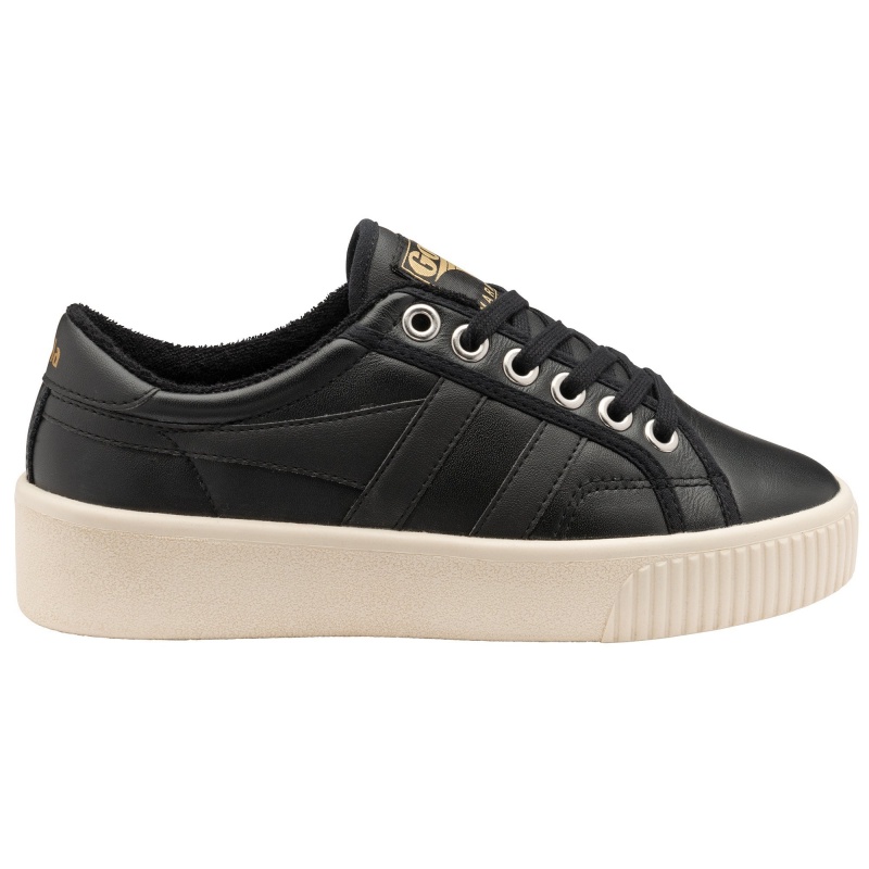 Basket Gola Classics Baseline Cuir Femme Noir | 5014-FVGRN