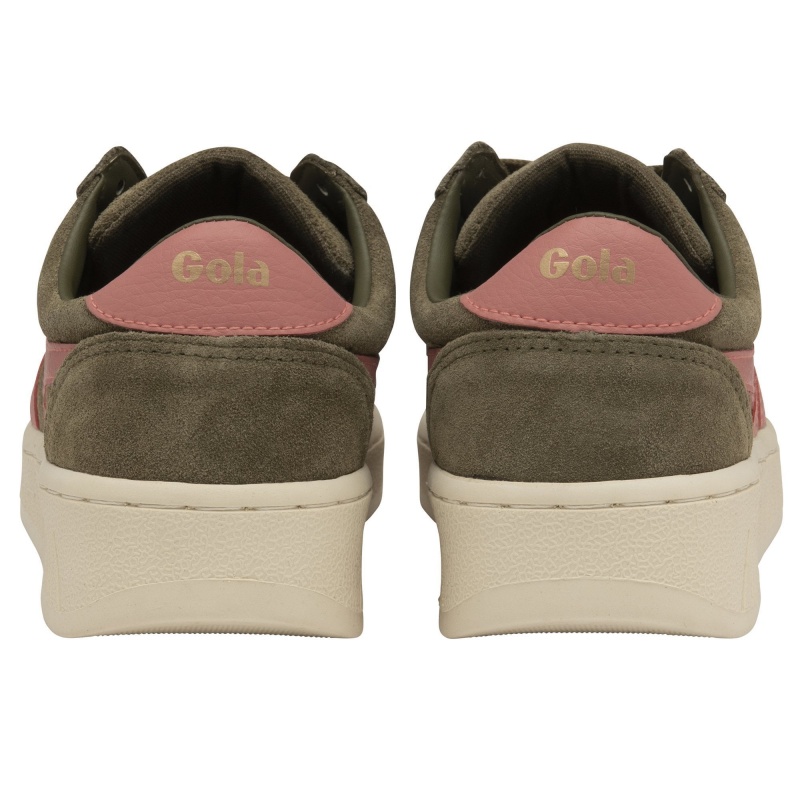 Basket Gola Classics Daim Femme Kaki | 8519-CMTHJ