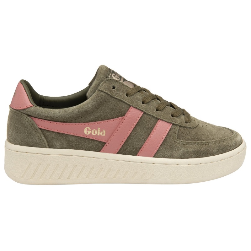 Basket Gola Classics Daim Femme Kaki | 8519-CMTHJ