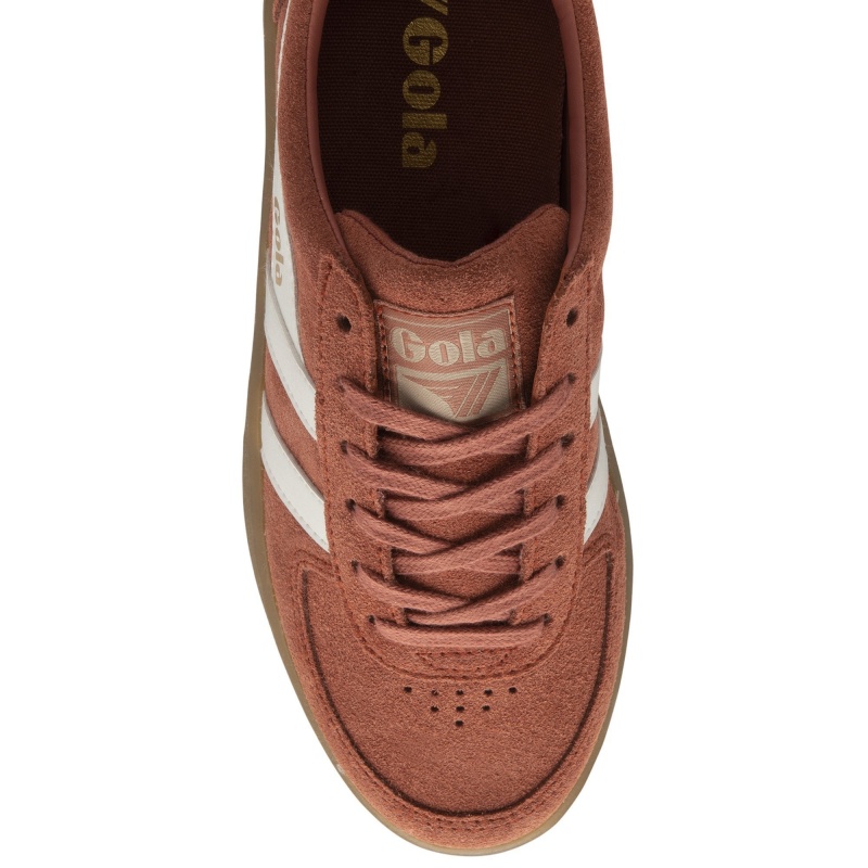 Basket Gola Classics Daim Femme Orange Marron | 0952-QCBUF