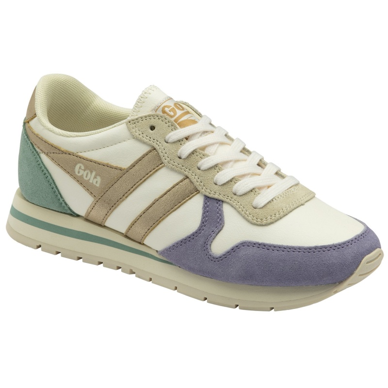 Basket Gola Classics Quadrant Femme Blanche | 7240-VJSWH