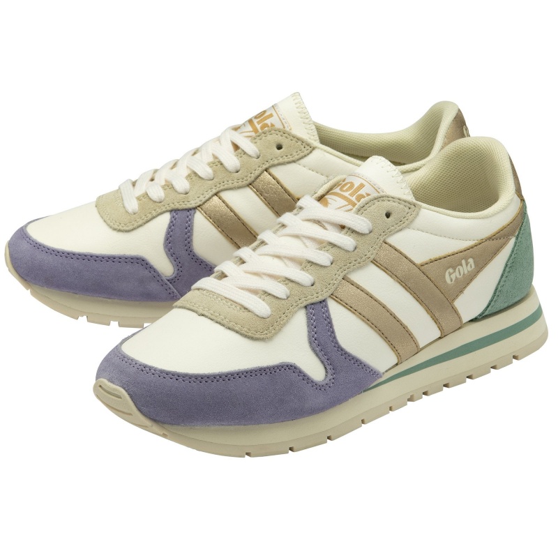 Basket Gola Classics Quadrant Femme Blanche | 7240-VJSWH