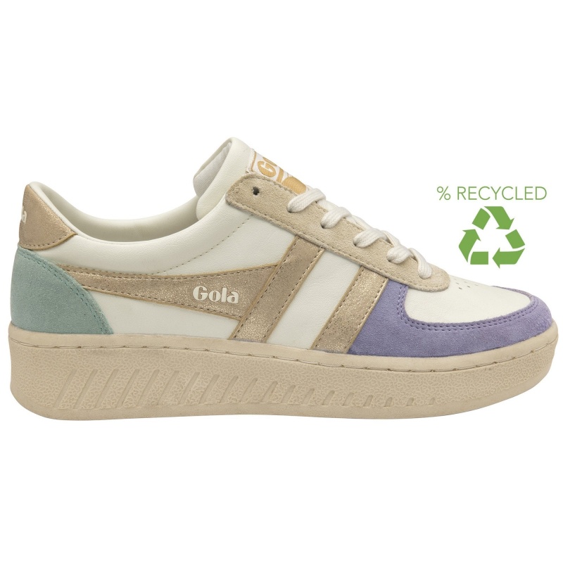 Basket Gola Classics Quadrant Femme Blanche | 9348-PWSBL