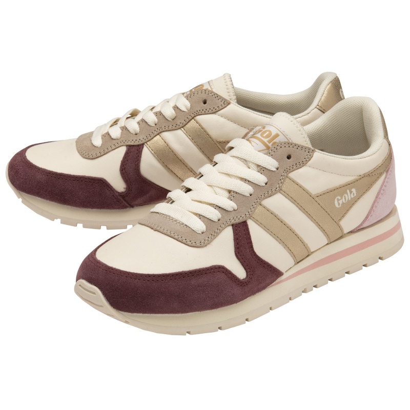 Basket Gola Classics Quadrant Femme Blanche | 8714-UFRHJ