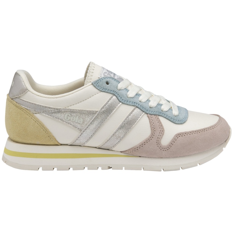 Basket Gola Classics Quadrant Femme Blanche | 3412-HNZEW