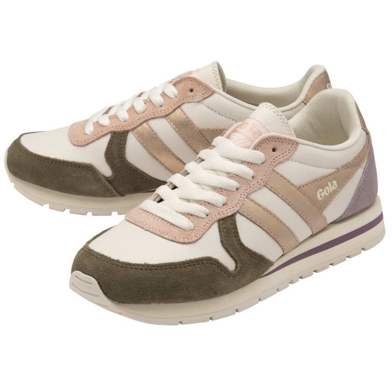 Basket Gola Classics Quadrant Femme Blanche | 3419-BKLOF