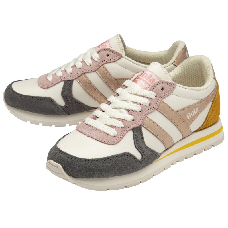 Basket Gola Classics Quadrant Femme Blanche | 7568-PWNUV