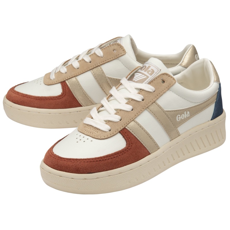 Basket Gola Classics Quadrant Femme Blanche | 6108-DFYAU