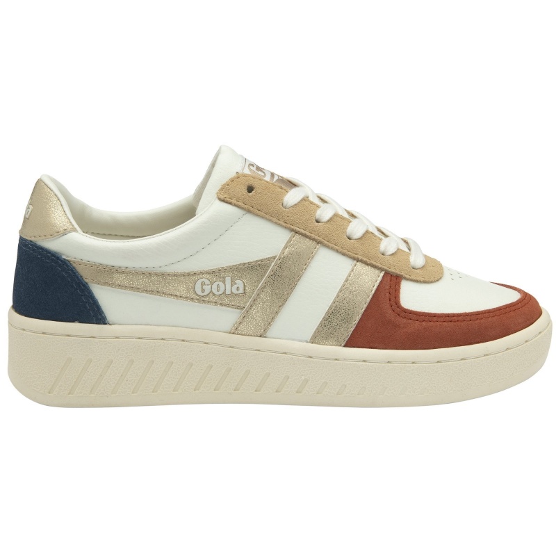 Basket Gola Classics Quadrant Femme Blanche | 6108-DFYAU