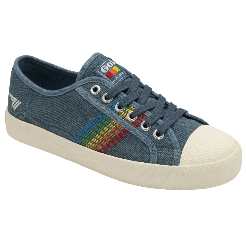 Basket Gola Classics Rainbow Stitch Femme Bleu | 7916-VMOKX