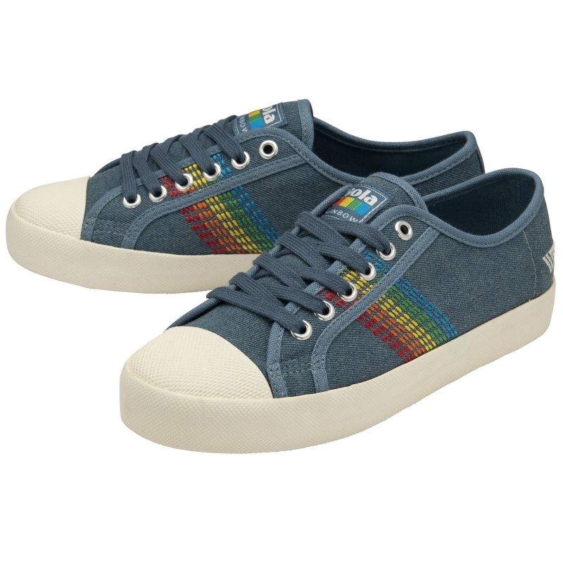 Basket Gola Classics Rainbow Stitch Femme Bleu | 7916-VMOKX