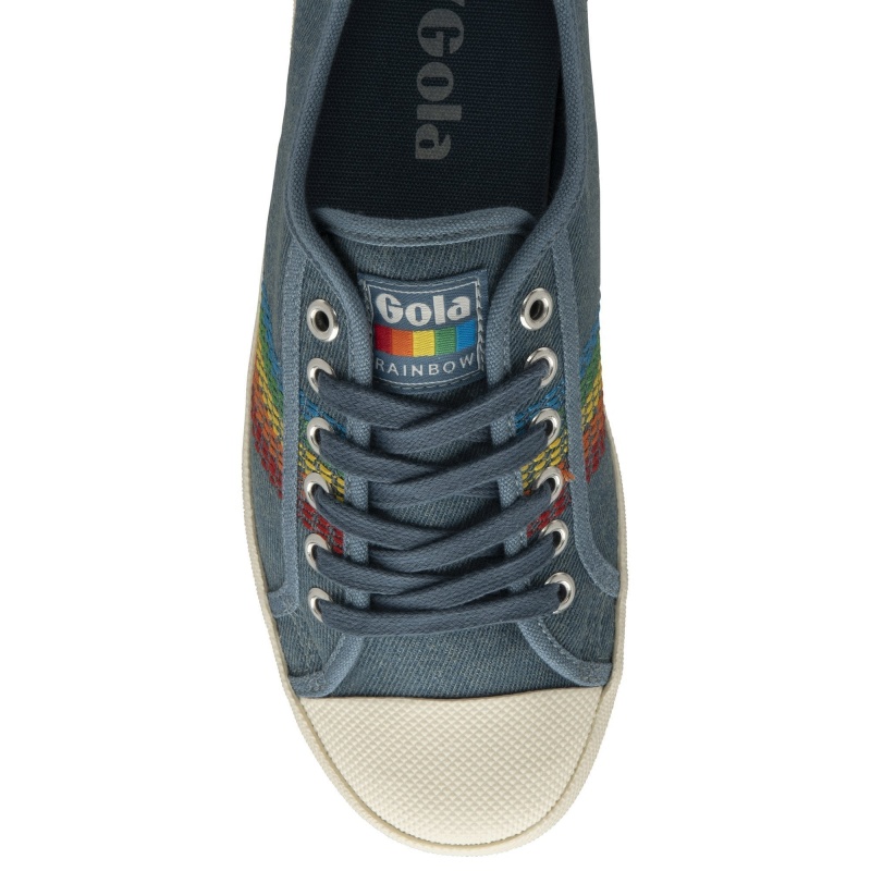 Basket Gola Classics Rainbow Stitch Femme Bleu | 7916-VMOKX