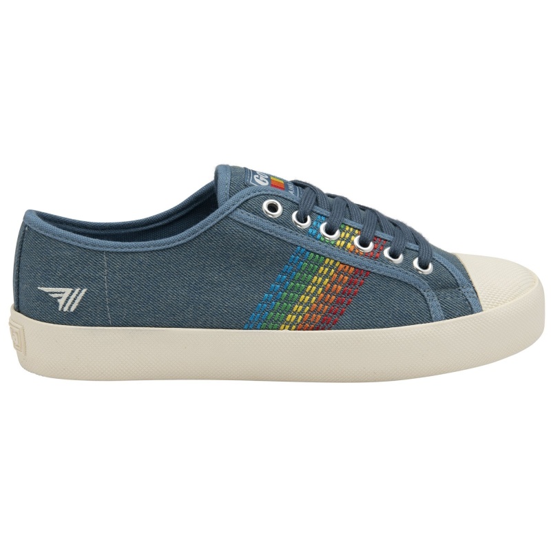 Basket Gola Classics Rainbow Stitch Femme Bleu | 7916-VMOKX