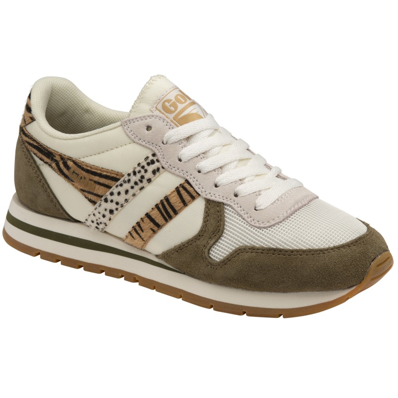 Basket Gola Classics Safari Femme Blanche | 2450-QMTYB