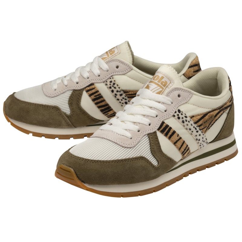 Basket Gola Classics Safari Femme Blanche | 2450-QMTYB