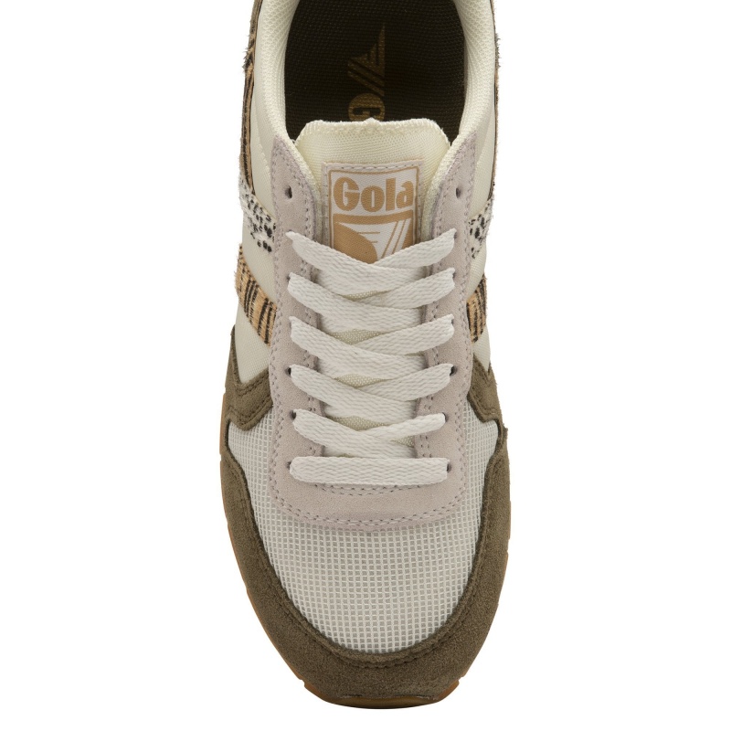 Basket Gola Classics Safari Femme Blanche | 2450-QMTYB