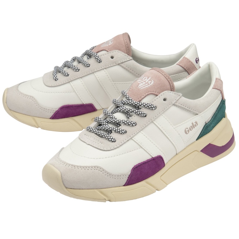 Basket Gola Classics Trident Femme Blanche | 1285-TLJMN