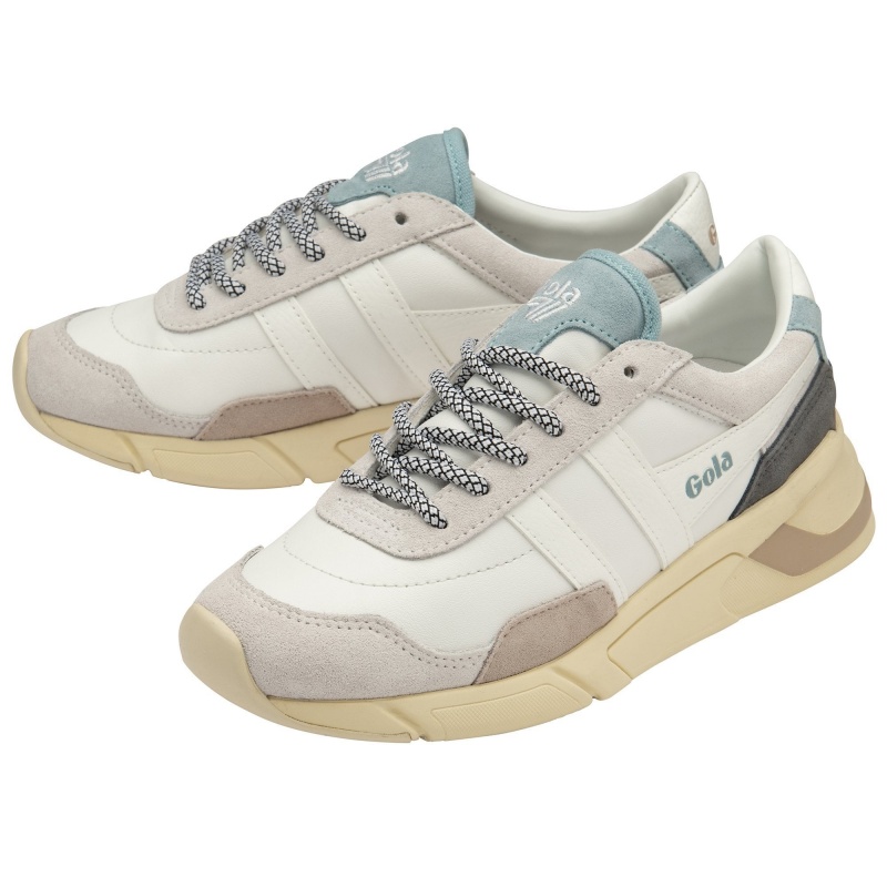 Basket Gola Classics Trident Femme Blanche | 3546-SOKVE