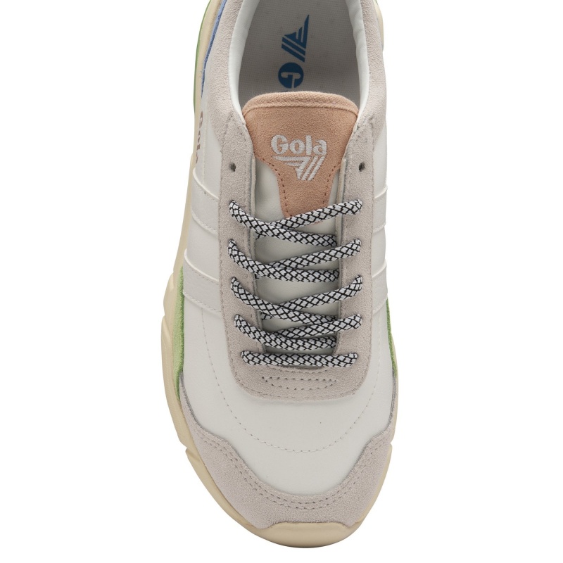 Basket Gola Classics Trident Femme Blanche | 5891-EMSYP