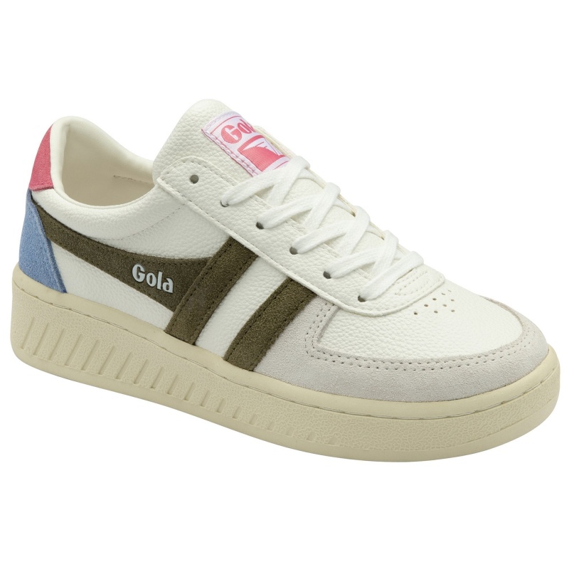 Basket Gola Classics Trident Femme Blanche | 3751-KTEQV