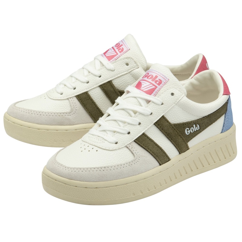 Basket Gola Classics Trident Femme Blanche | 3751-KTEQV