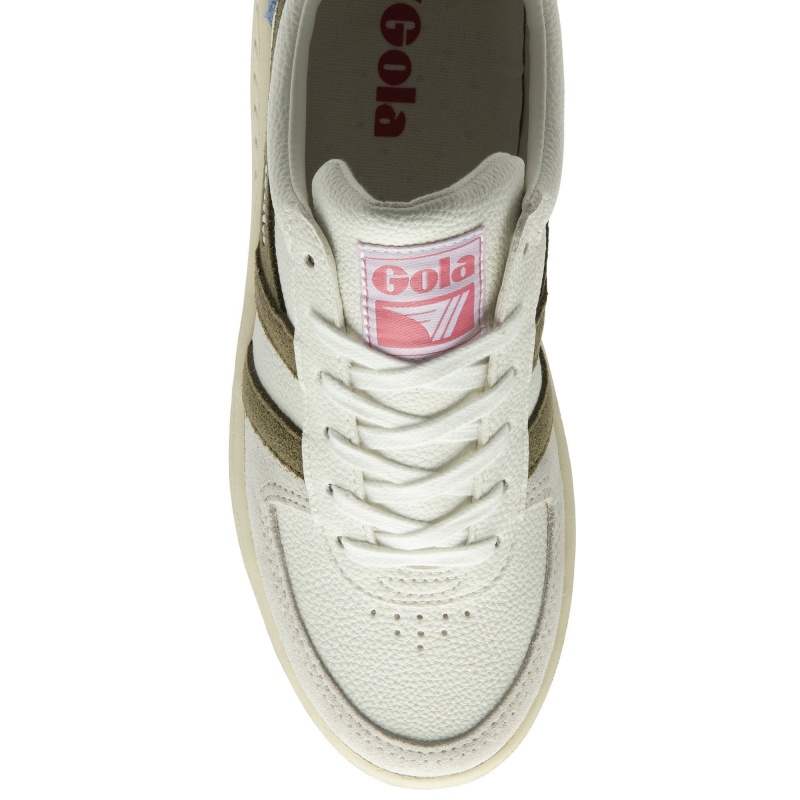 Basket Gola Classics Trident Femme Blanche | 3751-KTEQV