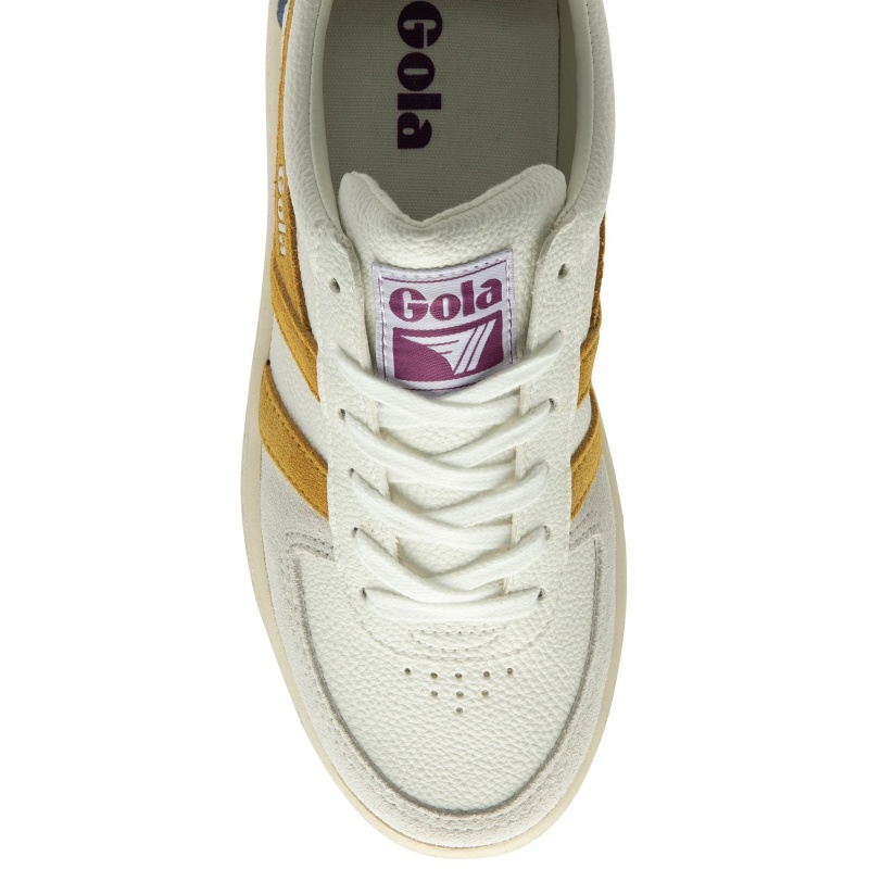 Basket Gola Classics Trident Femme Blanche | 0941-YZDLT