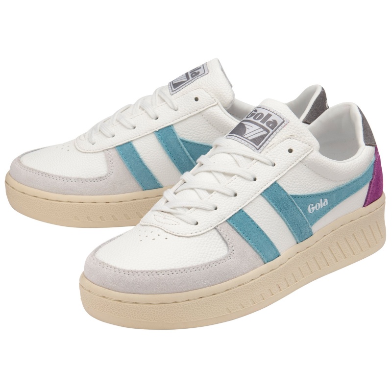 Basket Gola Classics Trident Femme Blanche | 4718-CSRKH