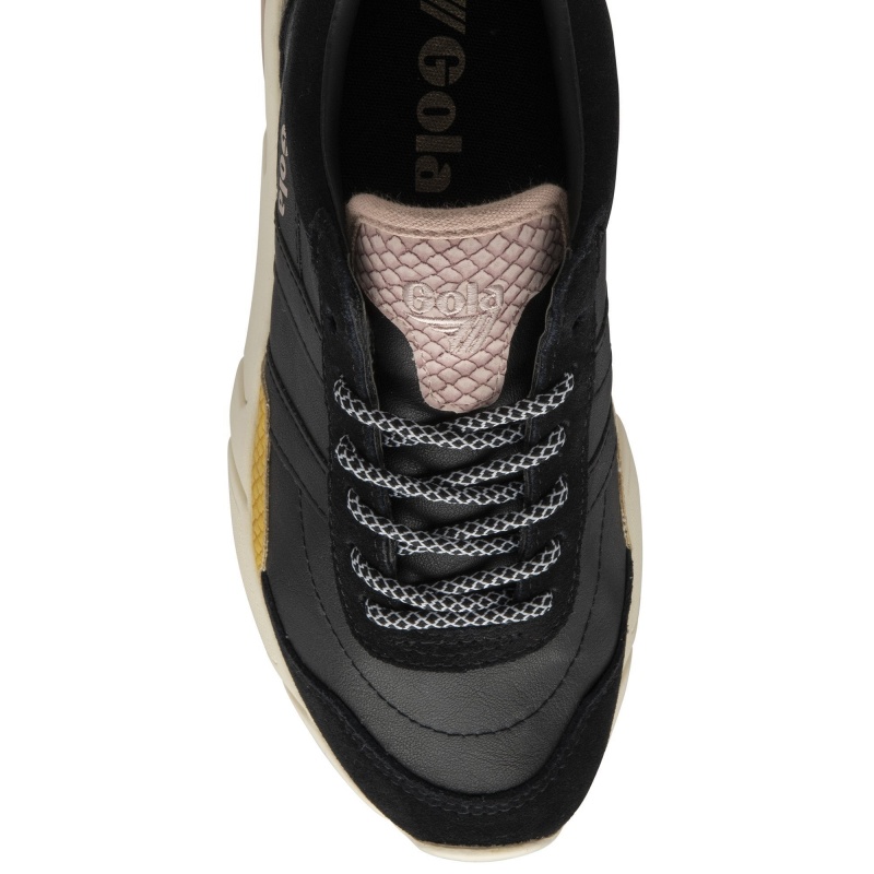 Basket Gola Classics Trident Snake Femme Noir | 3659-OFUPI