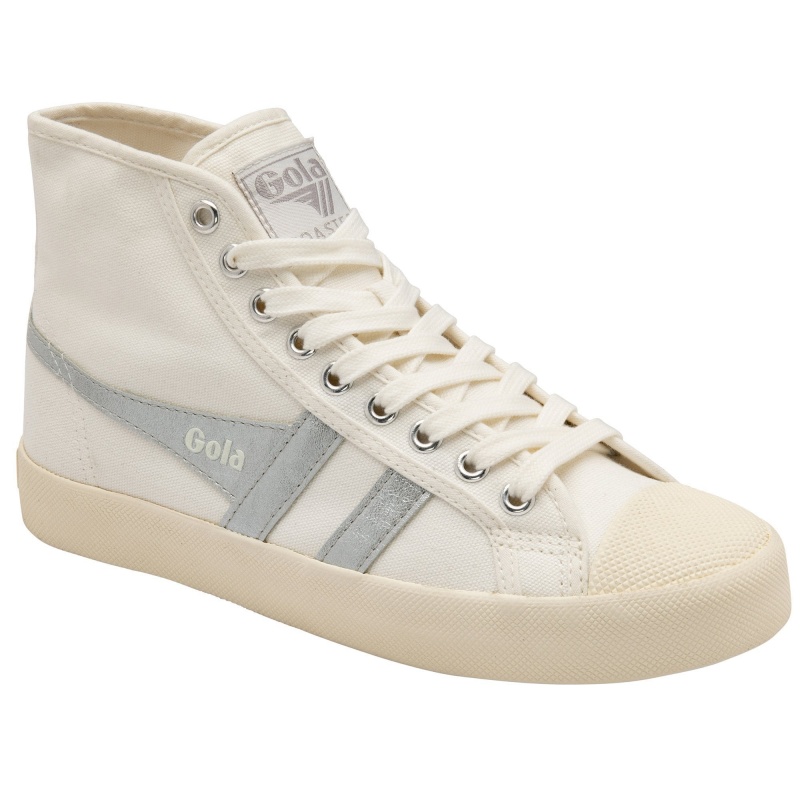 Basket Gola Vegan Classics Flame High Femme Blanche | 6482-PEVIZ