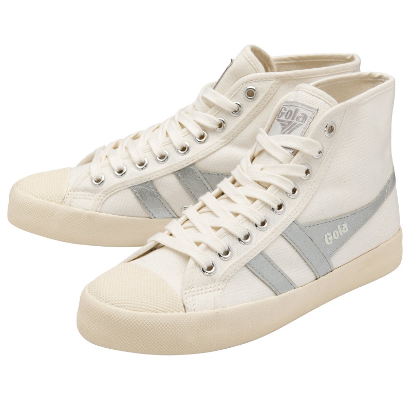 Basket Gola Vegan Classics Flame High Femme Blanche | 6482-PEVIZ