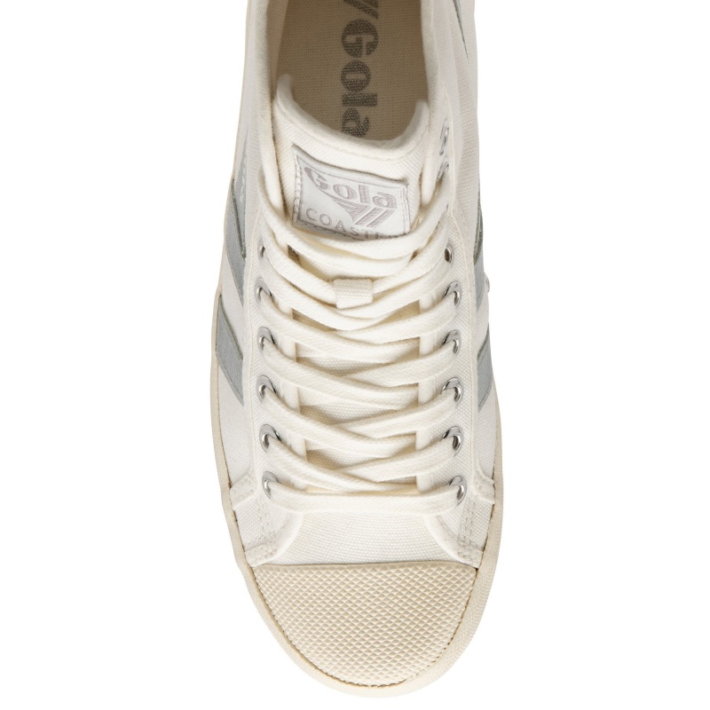 Basket Gola Vegan Classics Flame High Femme Blanche | 6482-PEVIZ