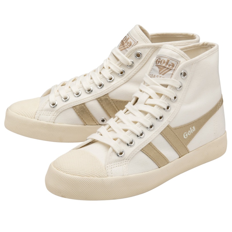 Basket Gola Vegan Classics Flame High Femme Blanche | 8097-YMKNV