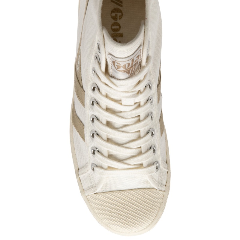 Basket Gola Vegan Classics Flame High Femme Blanche | 8097-YMKNV