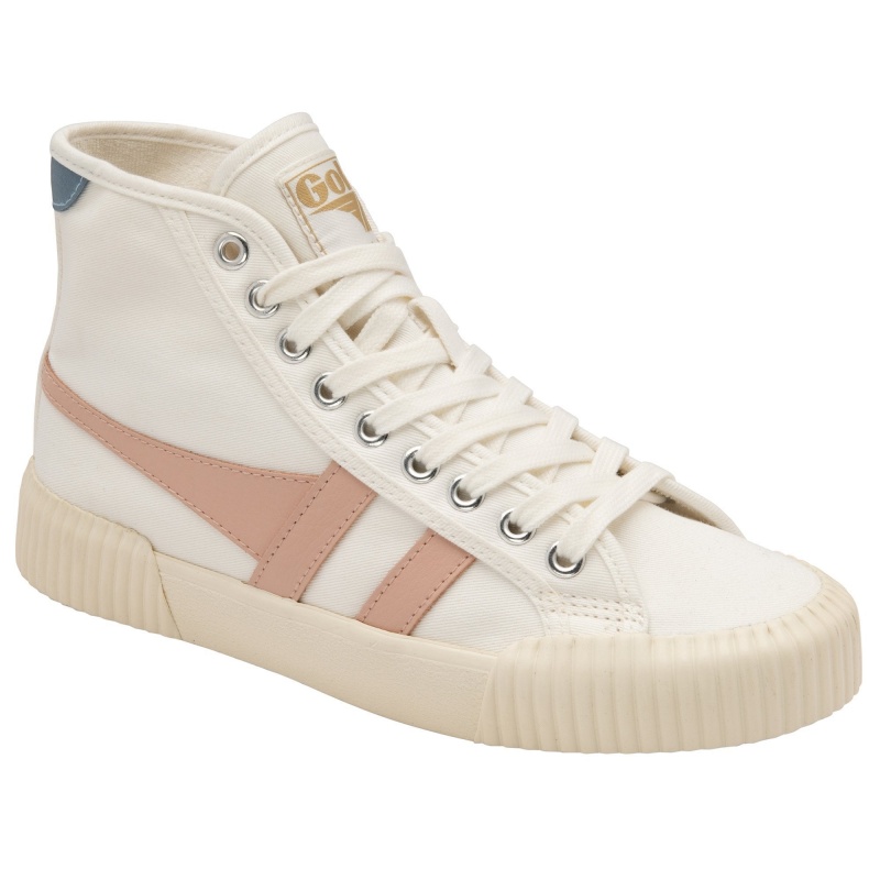 Basket Gola Vegan Classics High Plimsoll Femme Blanche | 5768-BXNTU