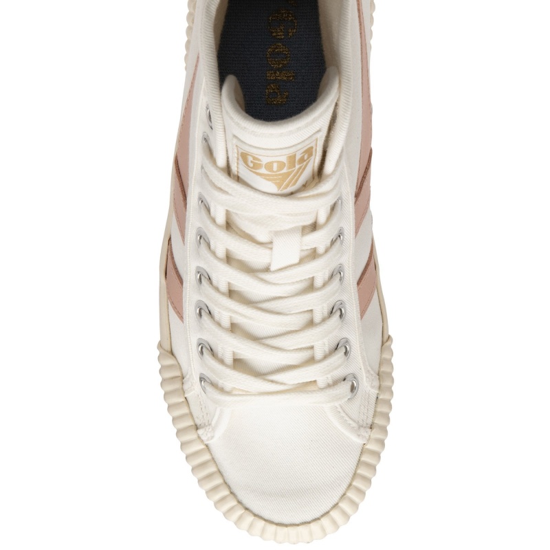 Basket Gola Vegan Classics High Plimsoll Femme Blanche | 5768-BXNTU