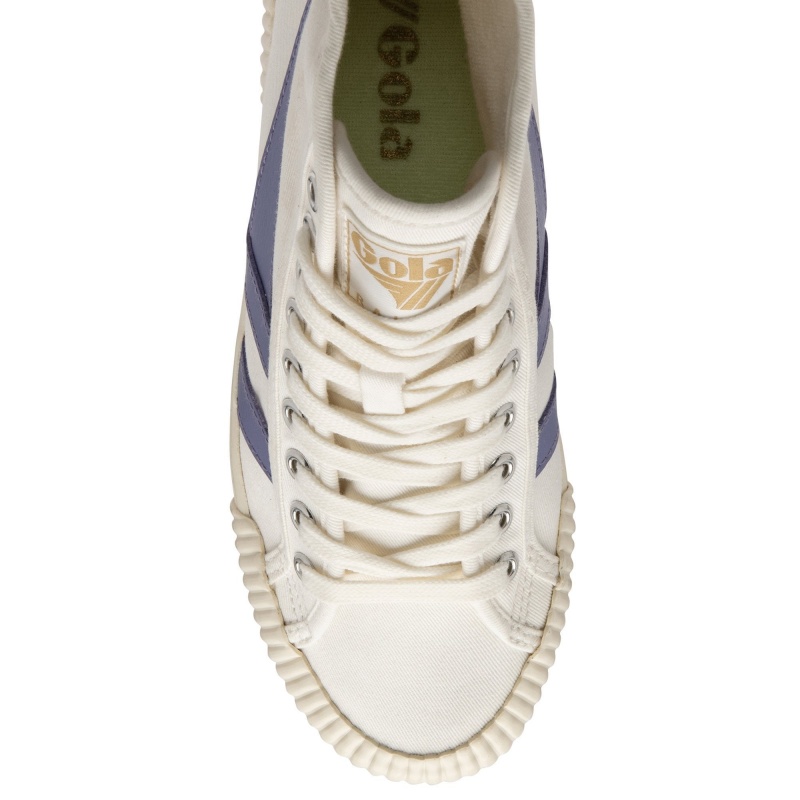 Basket Gola Vegan Classics High Plimsoll Femme Blanche | 5934-VKBRA