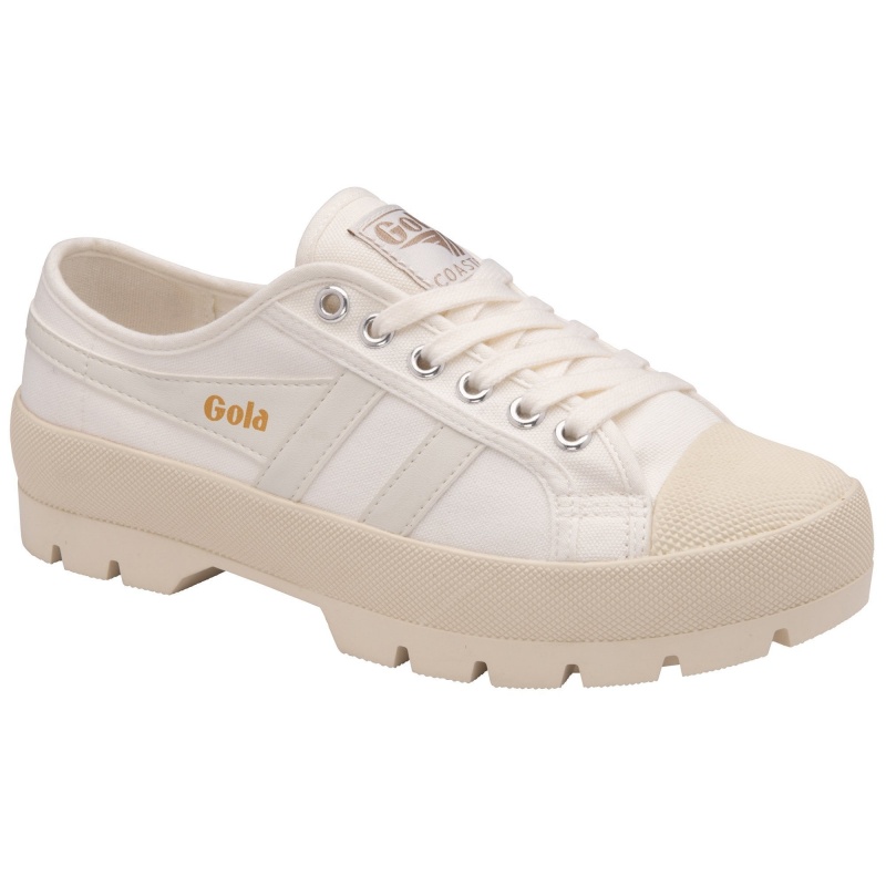 Basket Gola Vegan Classics Peak Femme Blanche | 5073-LHMDS