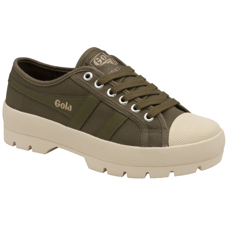 Basket Gola Vegan Classics Peak Femme Kaki | 5967-ACQXV