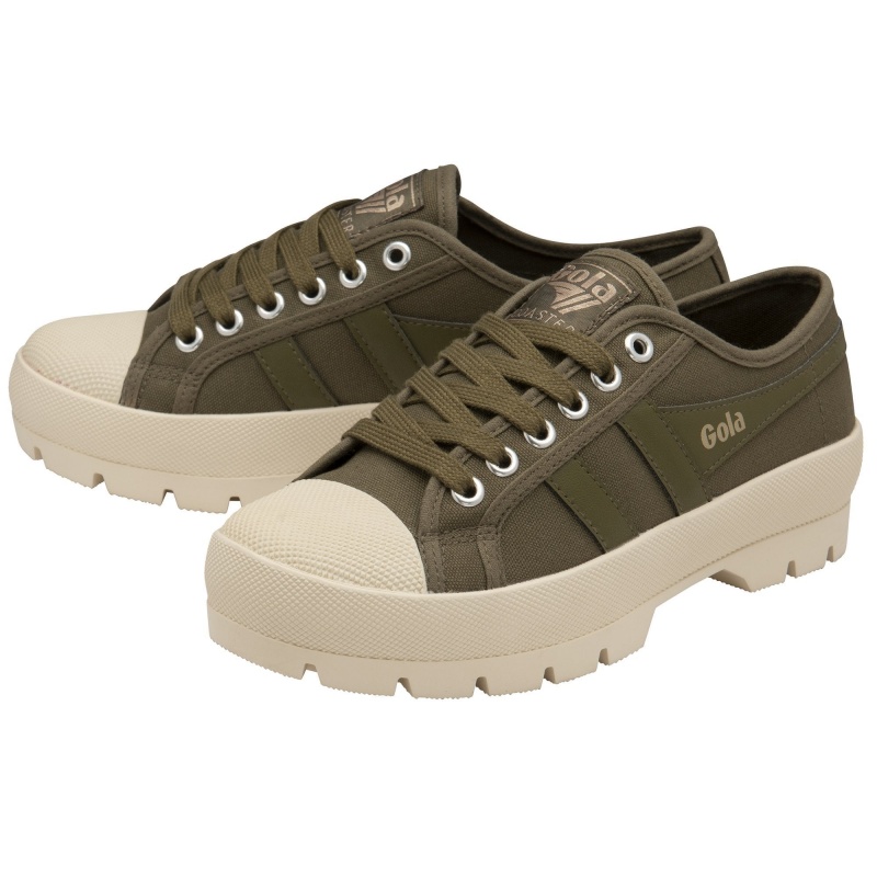 Basket Gola Vegan Classics Peak Femme Kaki | 5967-ACQXV