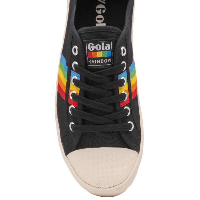 Basket Gola Vegan Classics Peak Rainbow Femme Noir | 3072-VFPLS