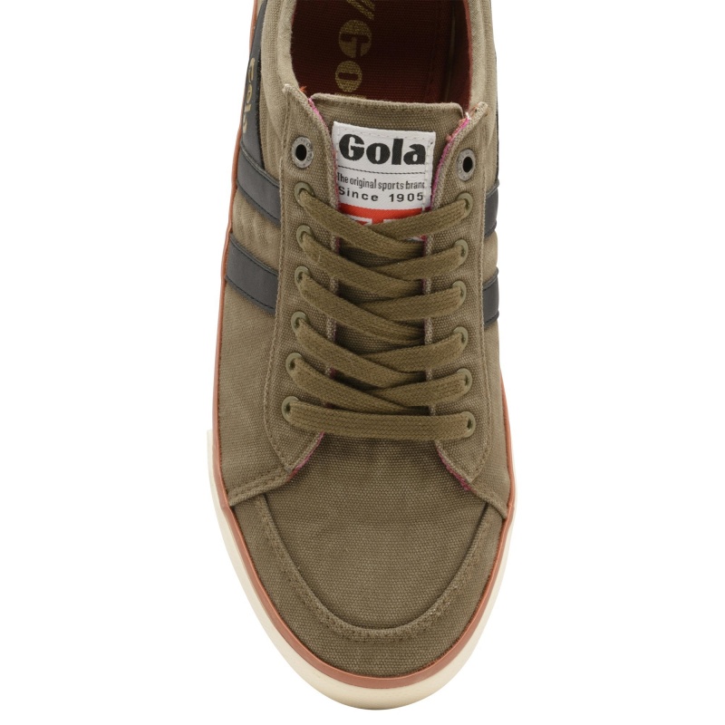 Basket Gola Vegan Classics Plimsoll Homme Kaki | 2758-IWKSE