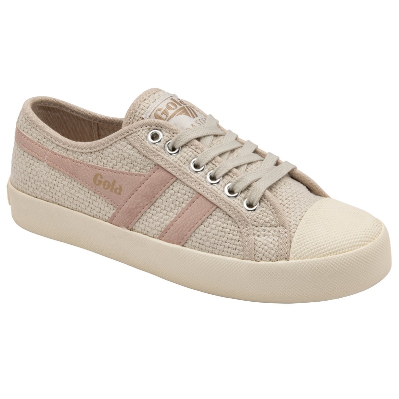 Basket Gola Vegan Classics Raffia Femme Beige | 8405-YXCGE