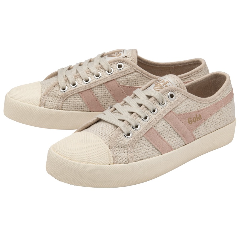 Basket Gola Vegan Classics Raffia Femme Beige | 8405-YXCGE