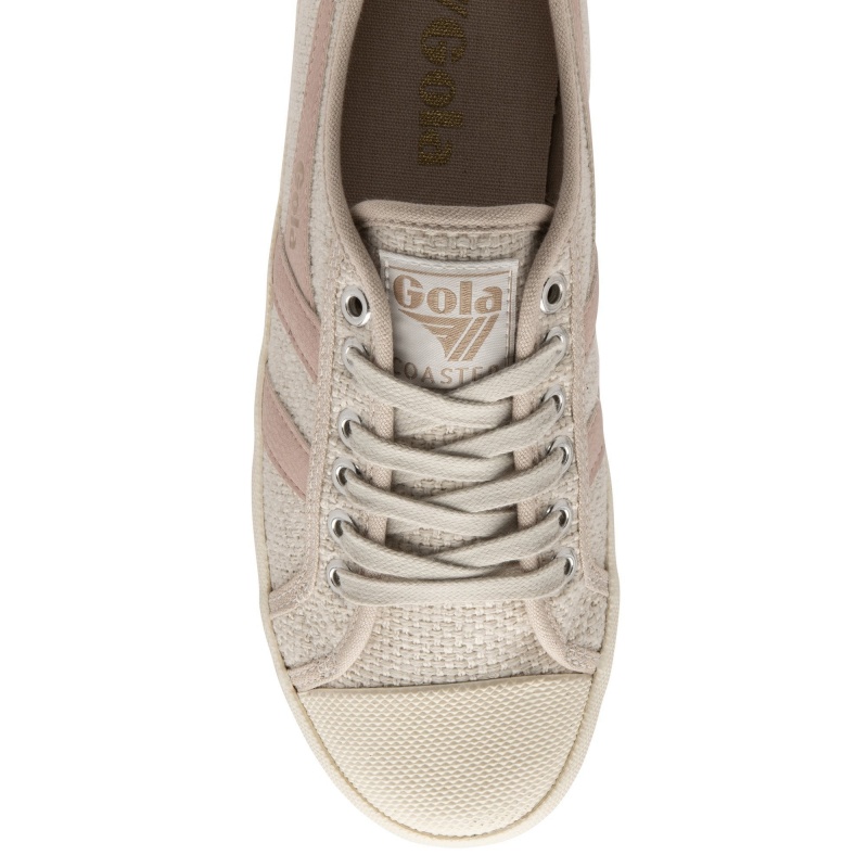 Basket Gola Vegan Classics Raffia Femme Beige | 8405-YXCGE